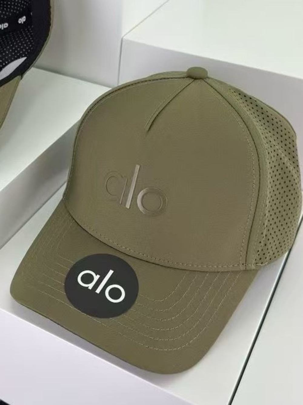 ALO Yoga Olive Green Logo Trucker Hat